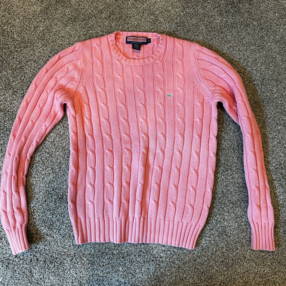 Vineyard Vines Pink Cable Knit Sweater